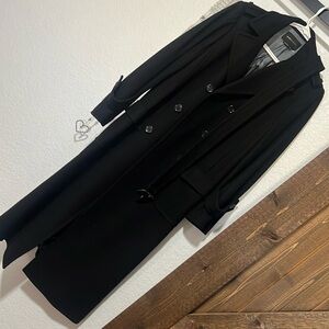 BCBGMAXAZRIA long maxi wool cashmere double breasted black coat, size M